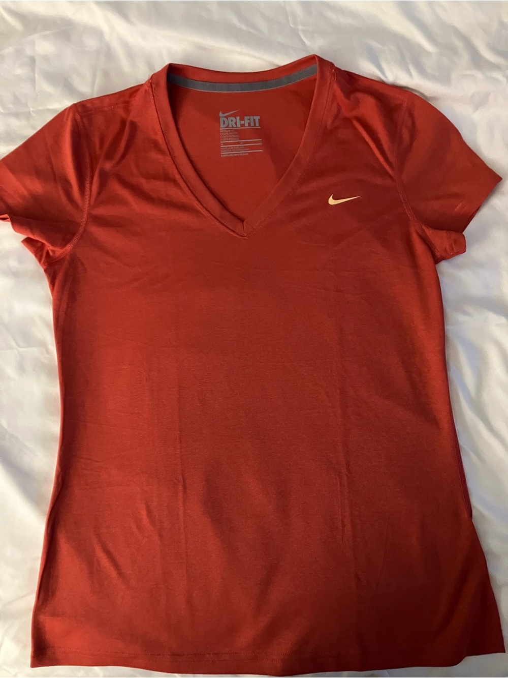 Nike Women's Short-Sleeve Dri-Fit V-Neck Tee - Burnt Orange
